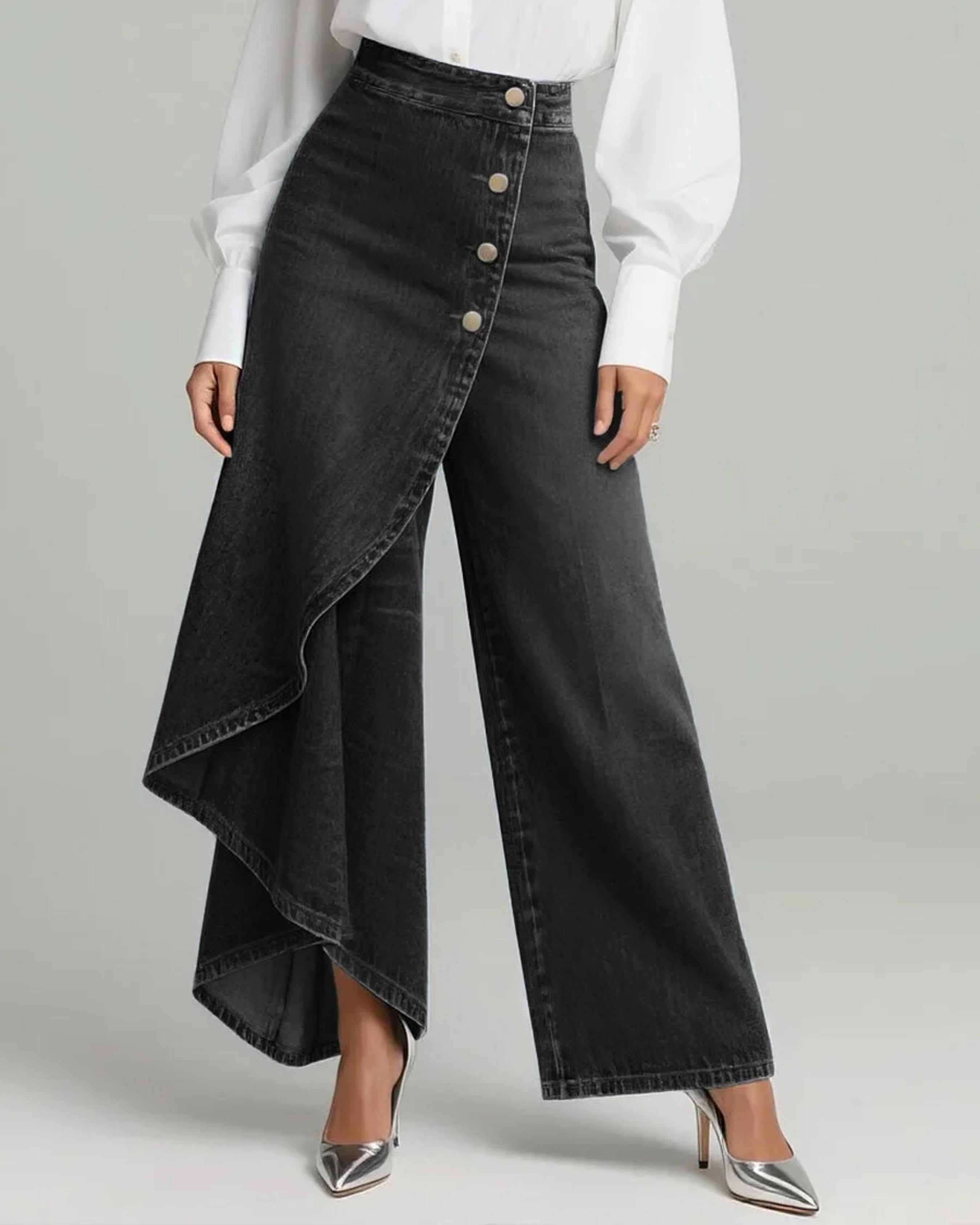 Audrey™ | Tie-Waist Denim Trousers