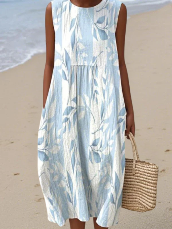 Lila™ | Graceful Leafy Midi Dress for Effortless Elegance