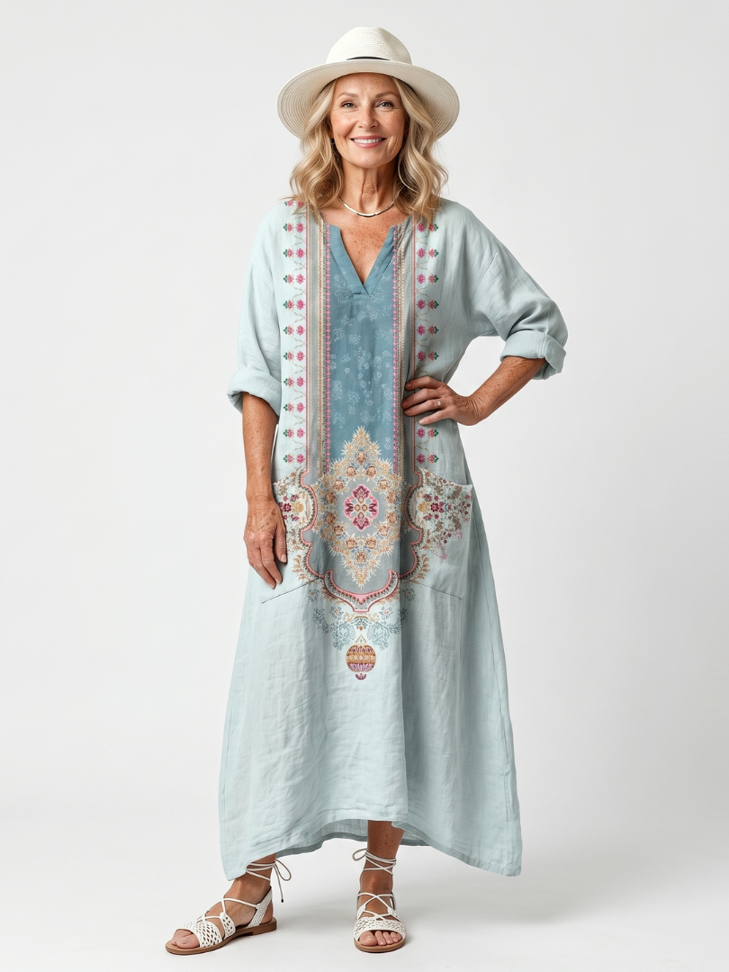 Kassiani™ | Luxurious Embroidered Midi Dress