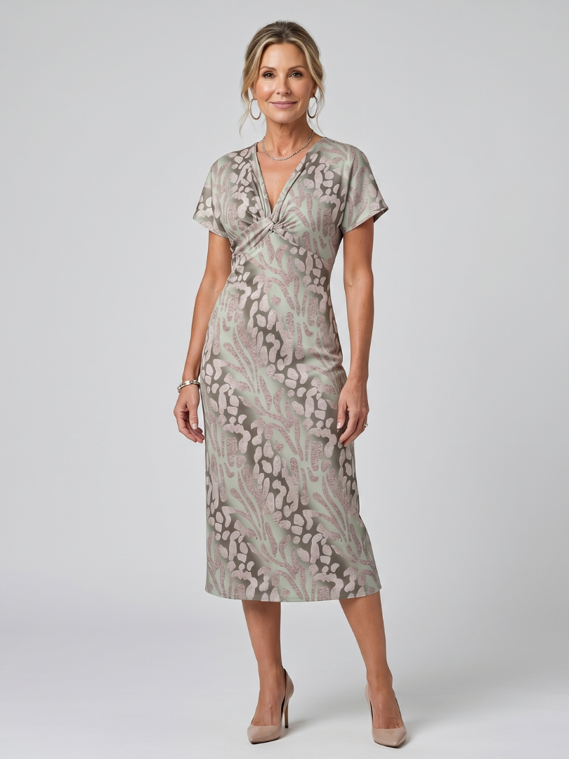Beatrice™ | Chic Abstract Midi Dress for Effortless Elegance