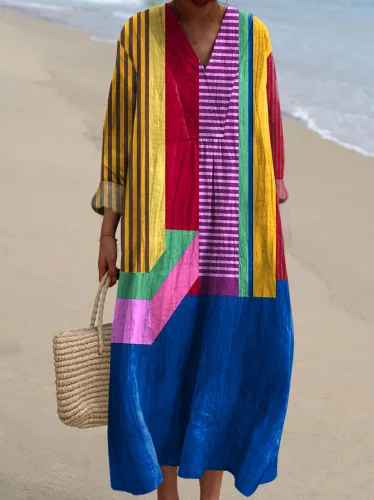 Lila™ | Chic Retro Geometric Dress