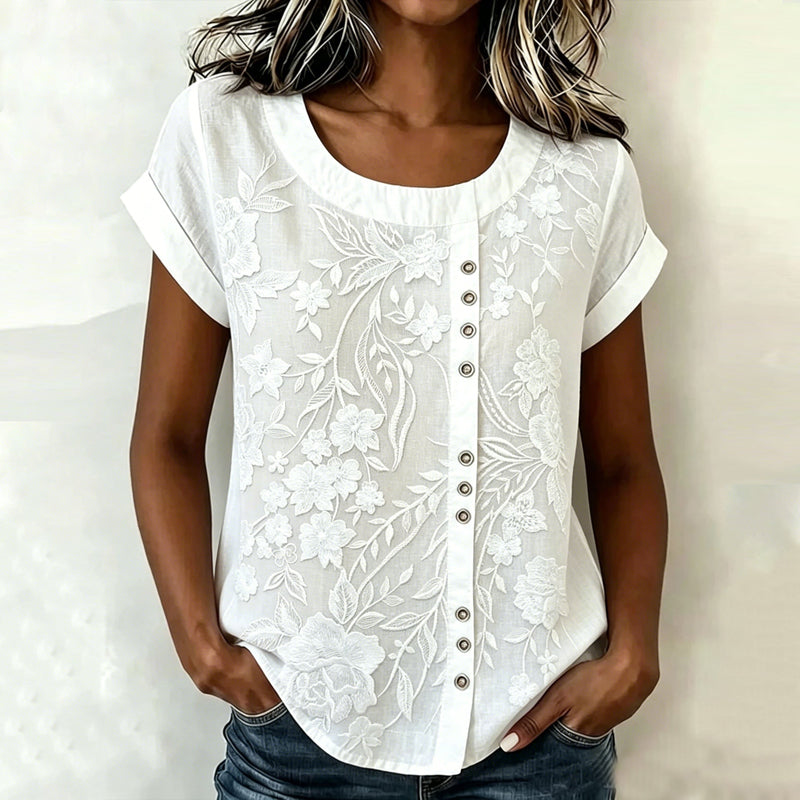 Lila™ | Charming Floral Chiffon Blouse