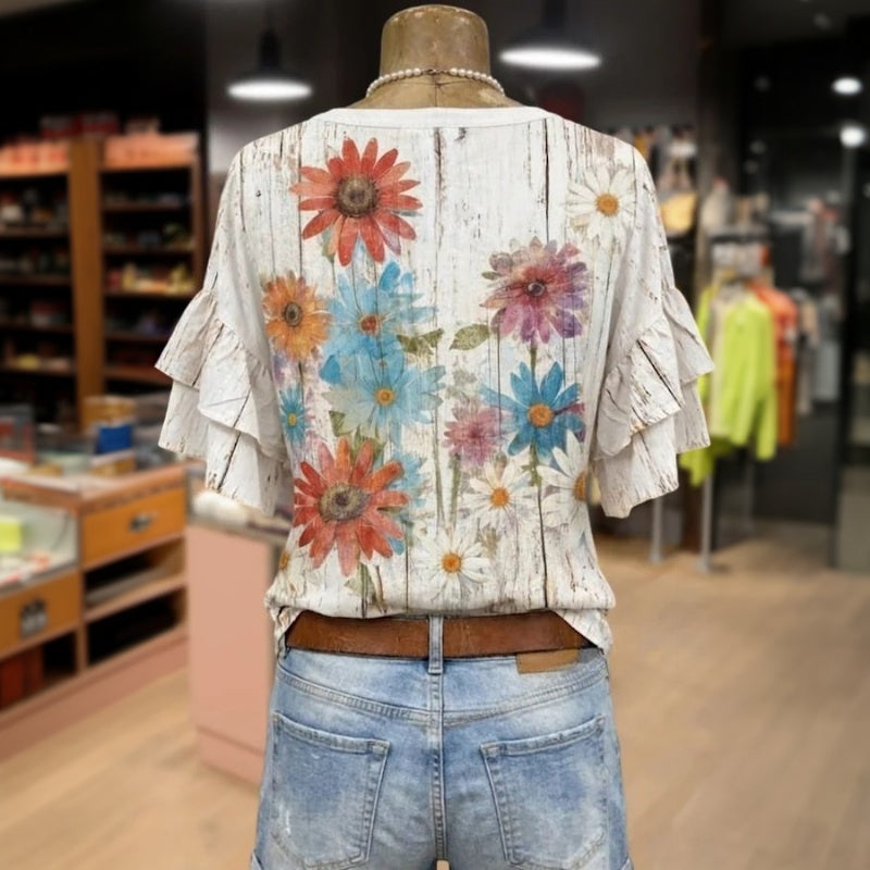 Lila™ | Graceful Floral Chiffon Blouse