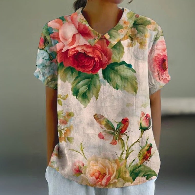 Isabella™ | Vintage Floral Chiffon Blouse for Timeless Elegance