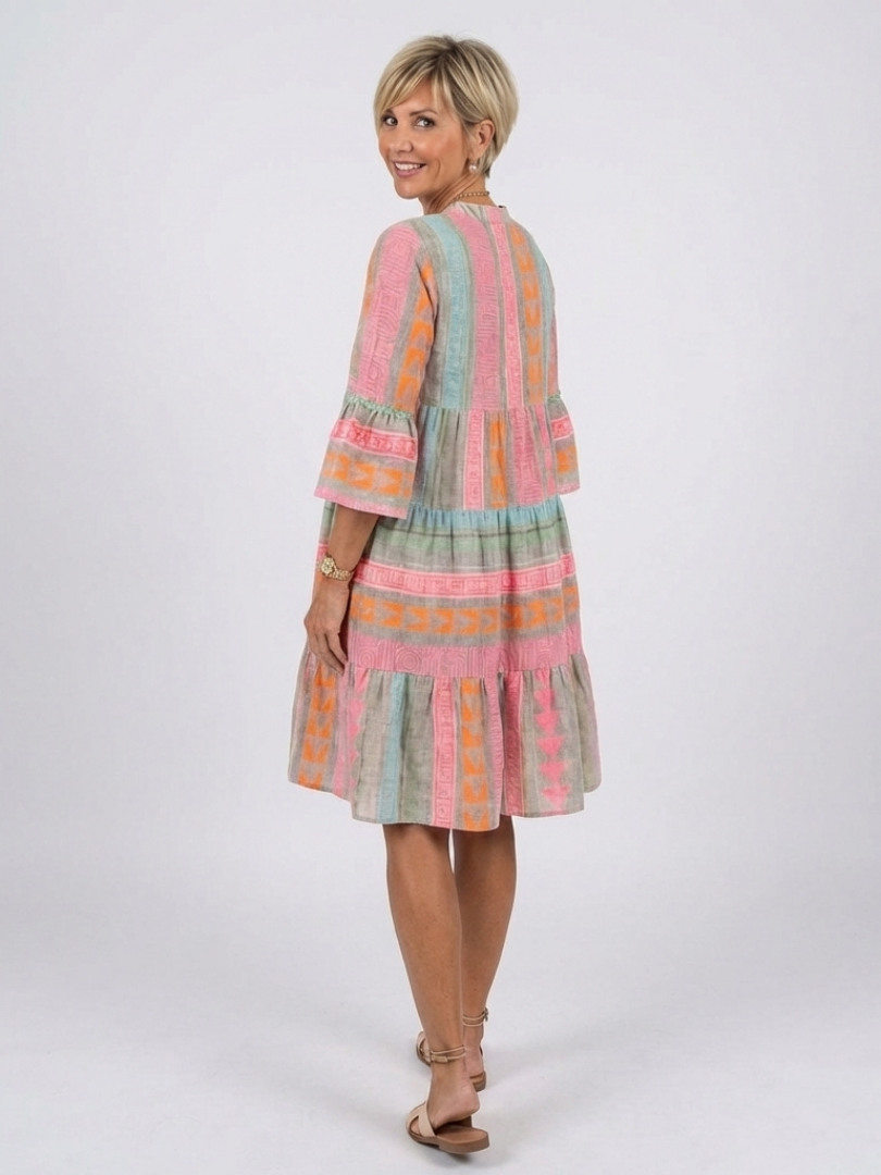 Maelle™ | Chic Geometric V-Neck Dress
