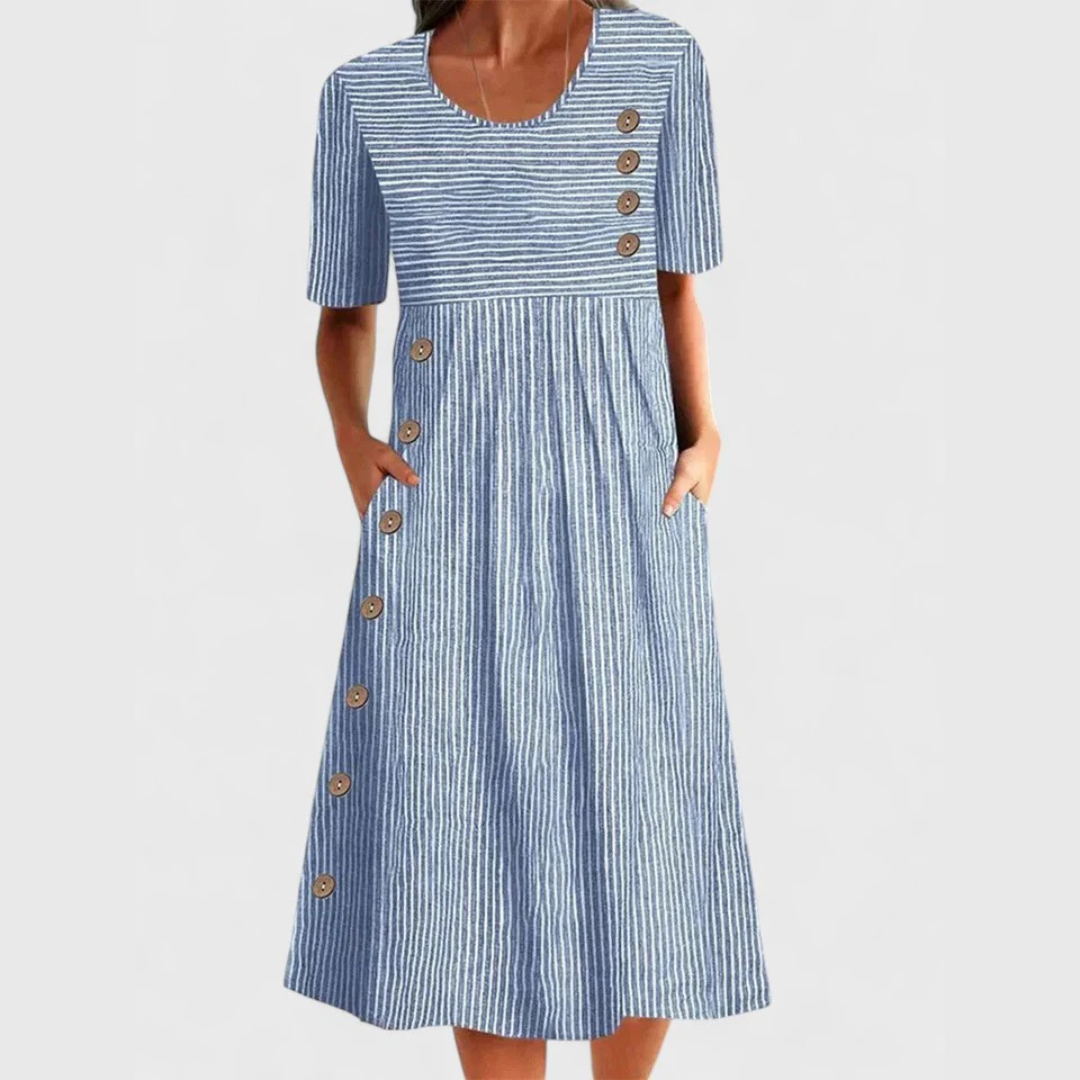 Lila| Chic Striped Midi Dress