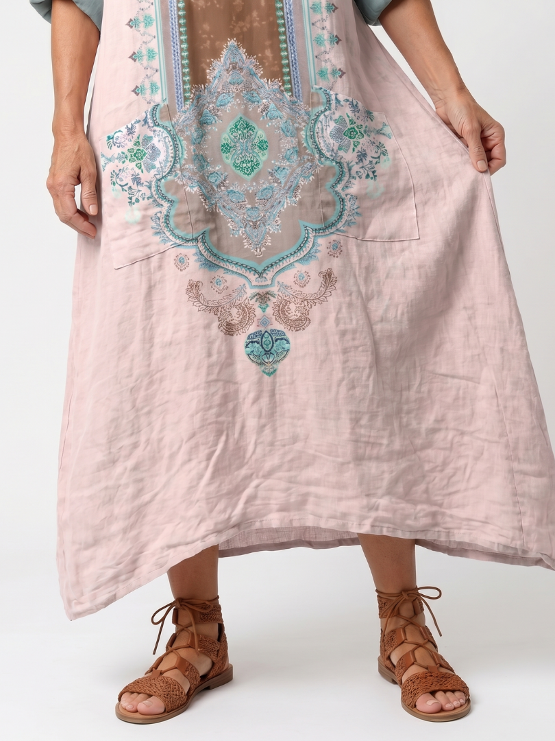 Lila™ | Embroidered Midi Dress for Effortless Elegance