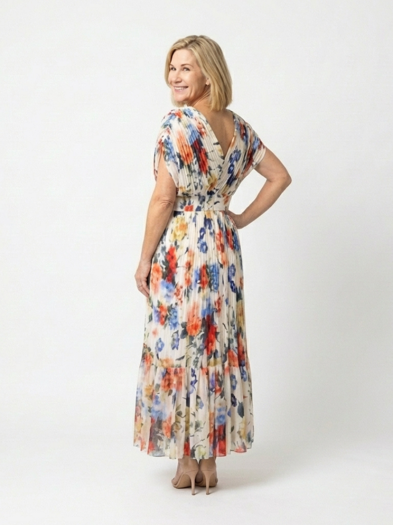 Savannah™ | Chic Pleated Midi Dress for Effortless Elegance