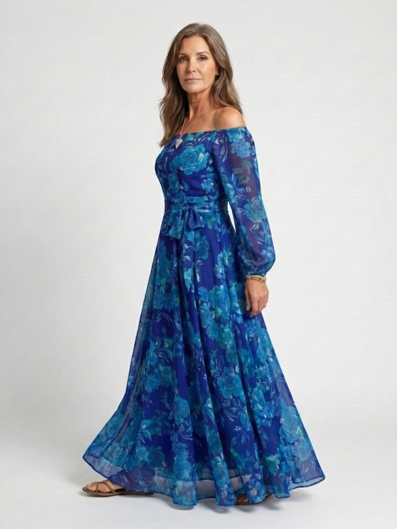 Isabella™ | Romantic Floral Off-Shoulder Maxi Dress