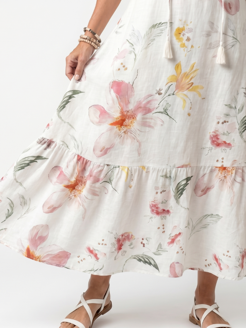 Clara™ | Delicate Floral Midi Dress for Effortless Elegance