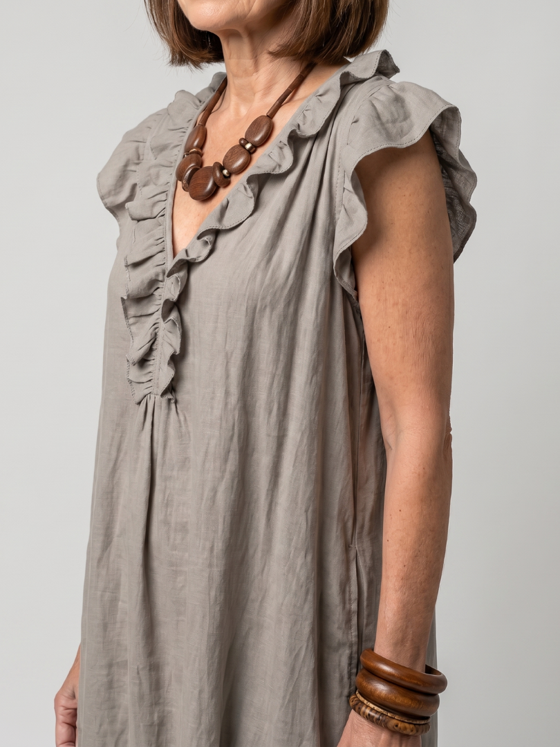Lila™ | Chic Ruffle Midi Dress for Effortless Elegance