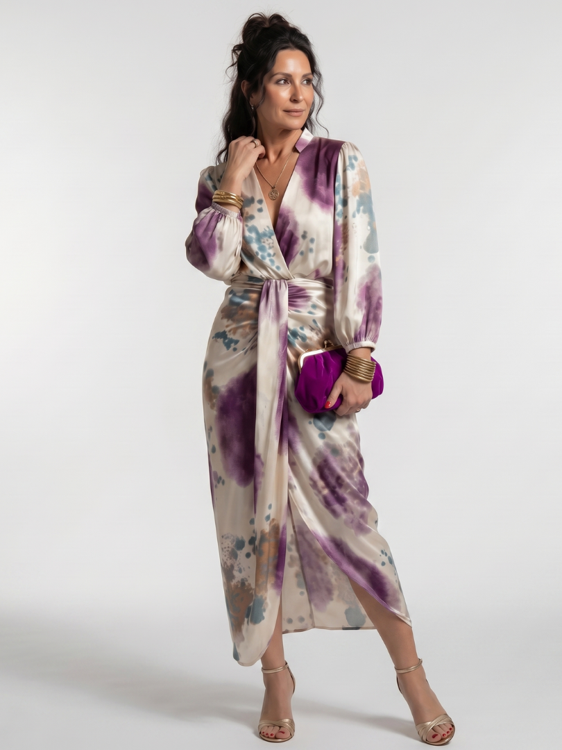 Cordelia™ | Chic Printed Midi Dress for Effortless Elegance