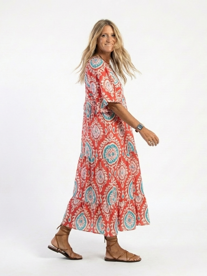 Lila™ | Chic Paisley Print Midi Dress for Effortless Elegance
