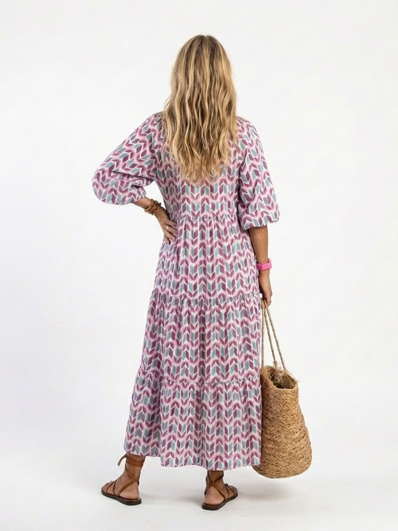 Gisela™ | Chic Geometric Midi Dress for Effortless Style