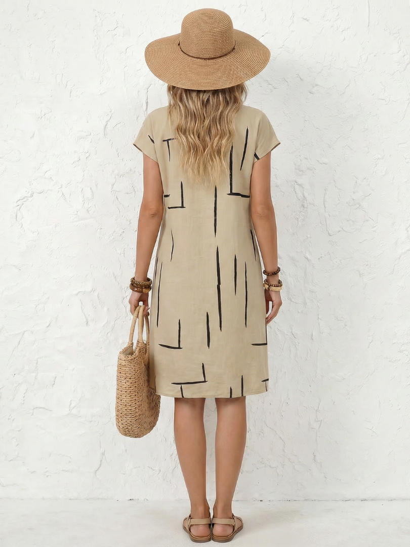 Georgina™ | Chic Abstract Print Dress for Effortless Style