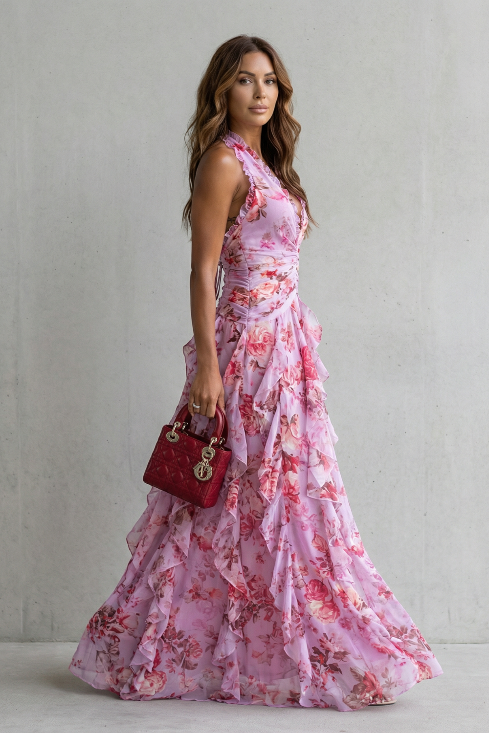 Bella - Flowing Halter Maxi Dress
