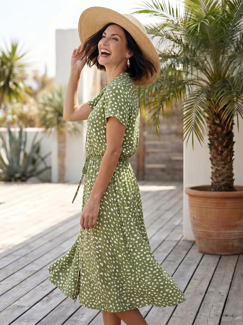 Lila™ | Chic Printed Midi Dress for Effortless Elegance