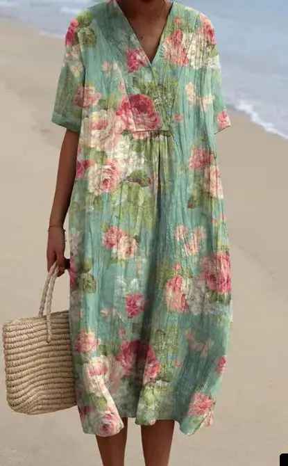 Margot™ | Flowing Floral Midi Dress for Effortless Style