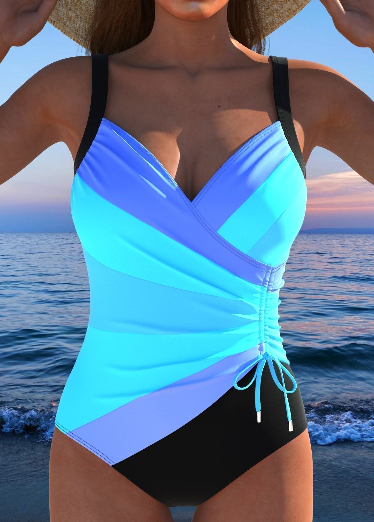 Elena™ | Elegant Colorful Print Swimsuit