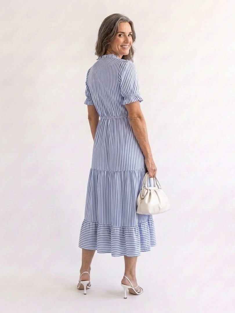 Lila™ | Chic Striped Midi Dress for Effortless Elegance