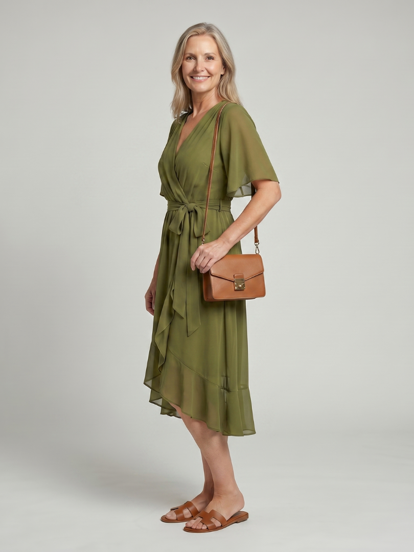 Serena™ | Fluid Hem Midi Dress for Effortless Elegance