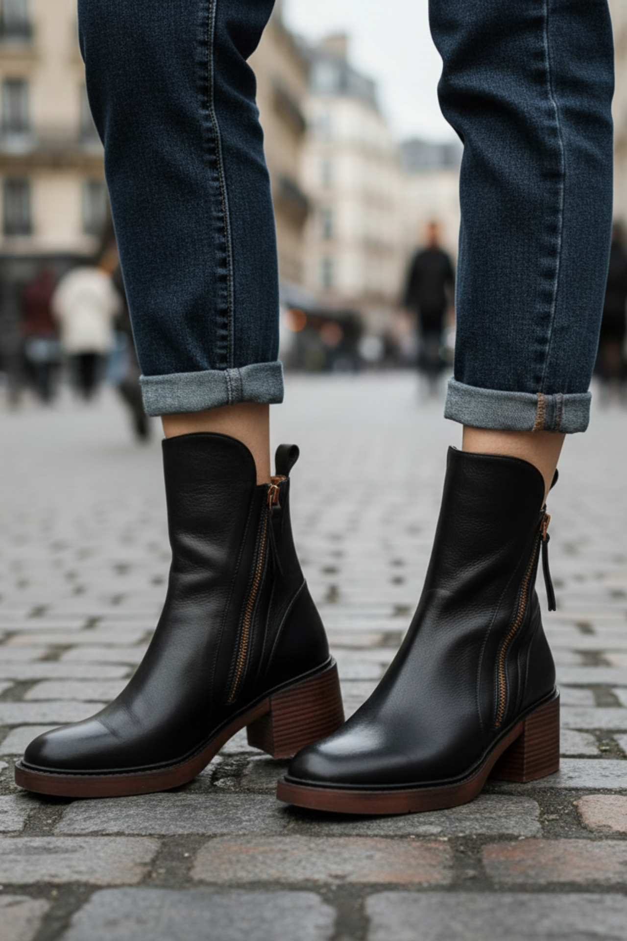Lucia™ | Chic Leather Ankle Boots for Sophistication