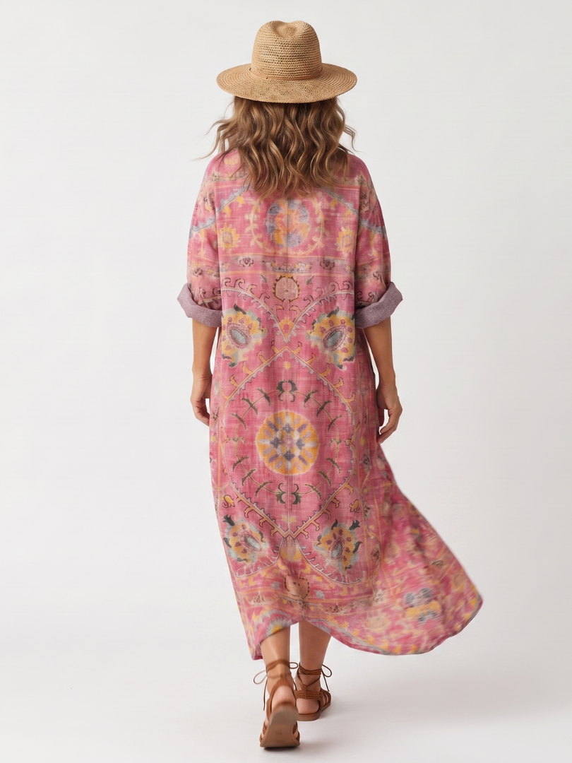 Lila™ | Chic Abstract Midi Dress for Effortless Style
