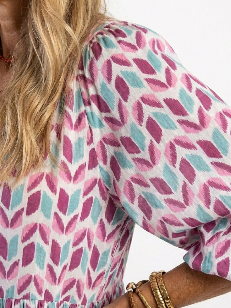Gisela™ | Chic Geometric Midi Dress for Effortless Style
