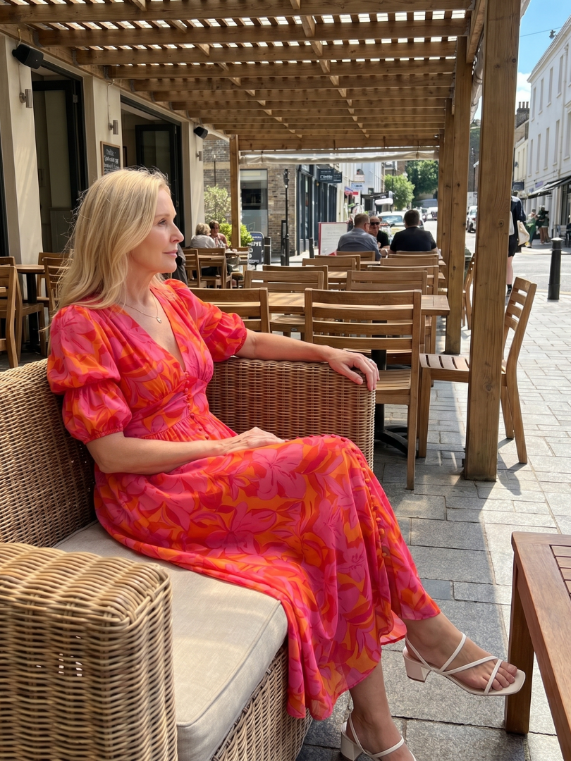 Rosalind™ | Chic Floral Midi Dress for Effortless Elegance