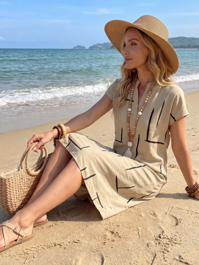 Georgina™ | Chic Abstract Print Dress for Effortless Style