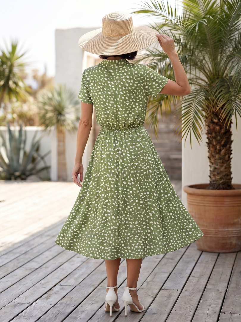 Lila™ | Chic Printed Midi Dress for Effortless Elegance