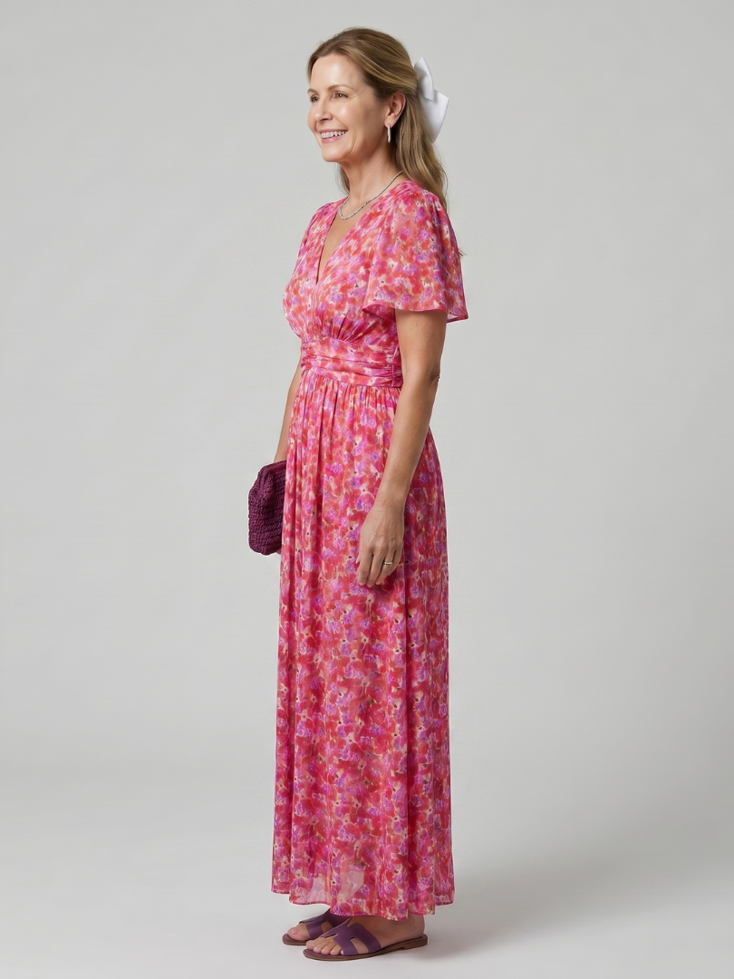 Cecily™ | Charming Floral Midi Dress for Effortless Elegance