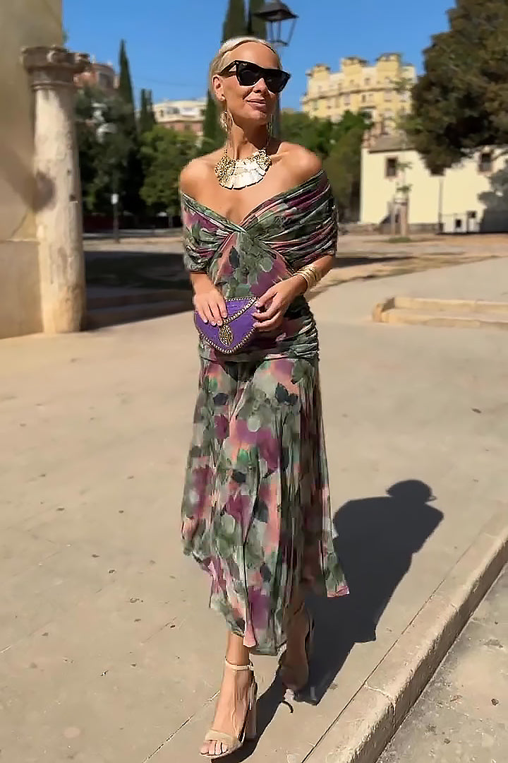 Louise™ | Graceful V-Neck Maxi Dress