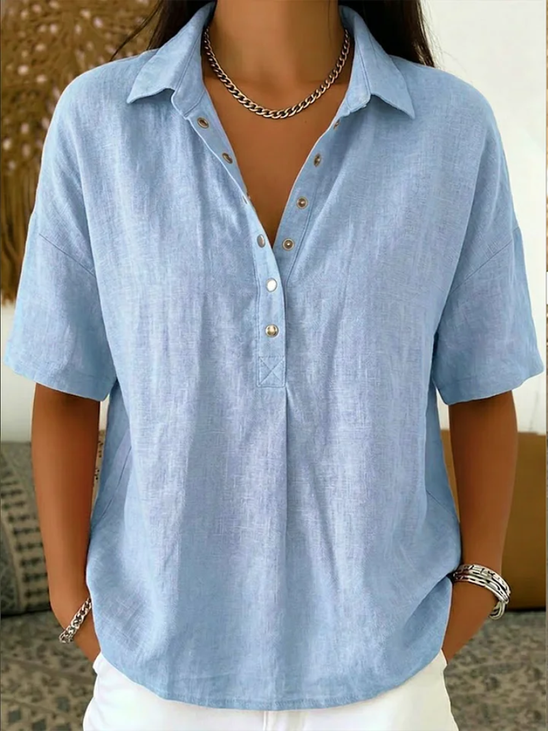 Clara - Chic Cotton Blouse for Effortless Style