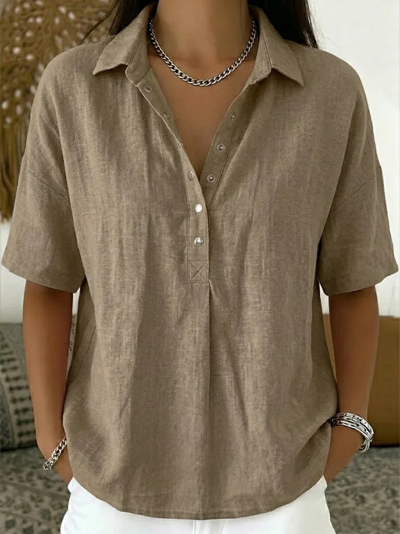 Clara - Chic Cotton Blouse for Effortless Style