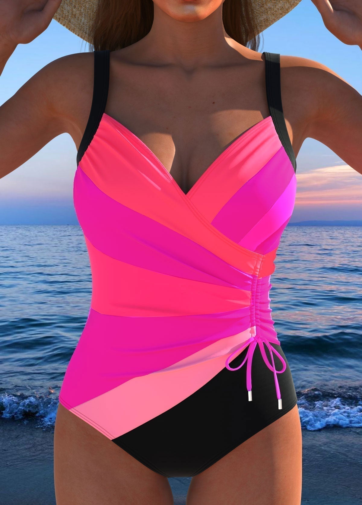 Elena™ | Elegant Colorful Print Swimsuit