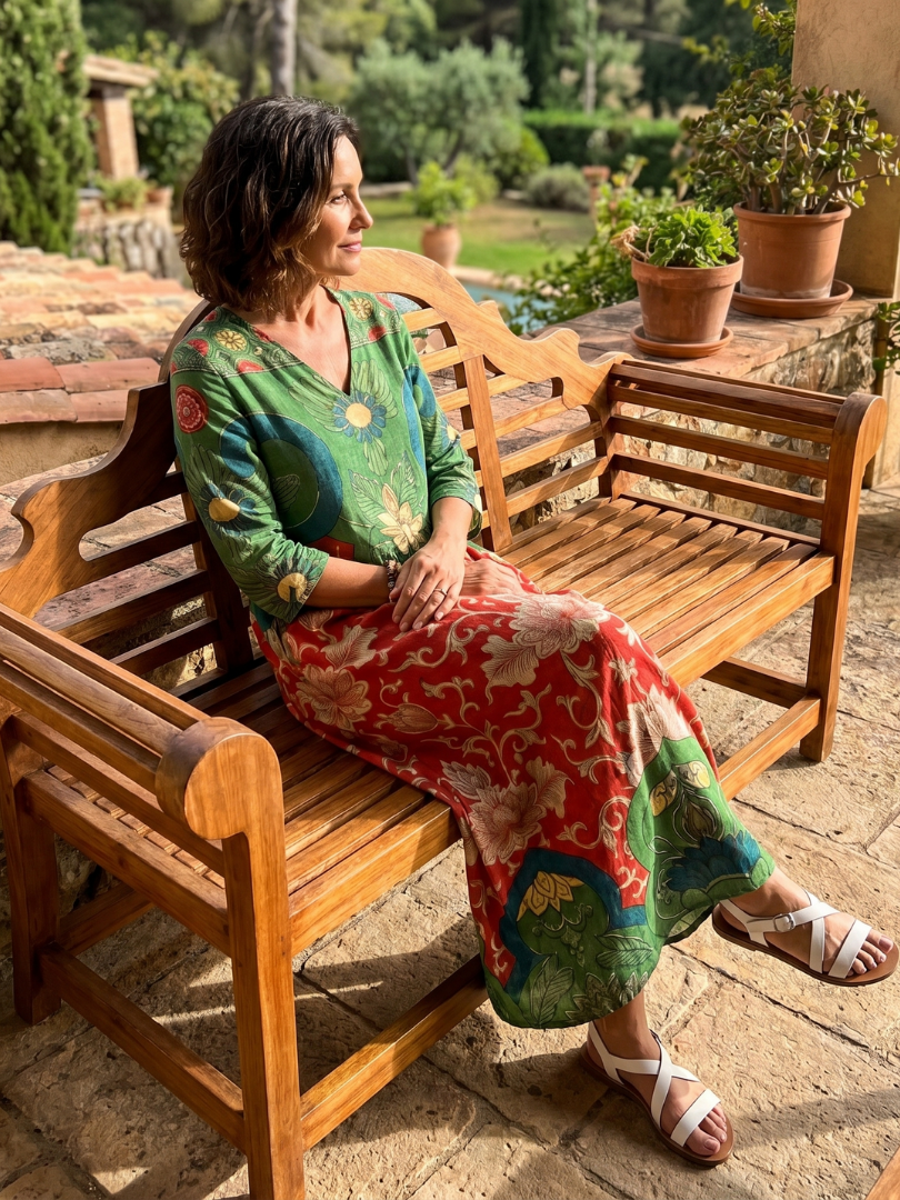 Lila™ | Chic Mixed Print Midi Dress for Effortless Style