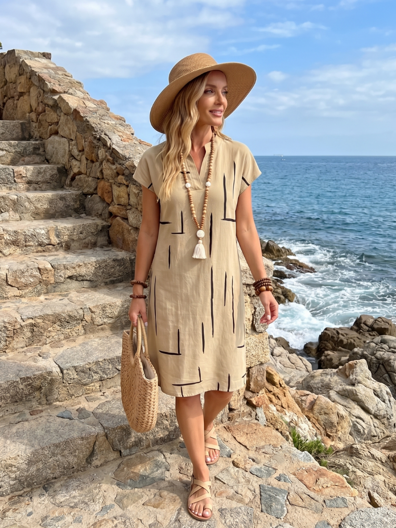 Georgina™ | Chic Abstract Print Dress for Effortless Style