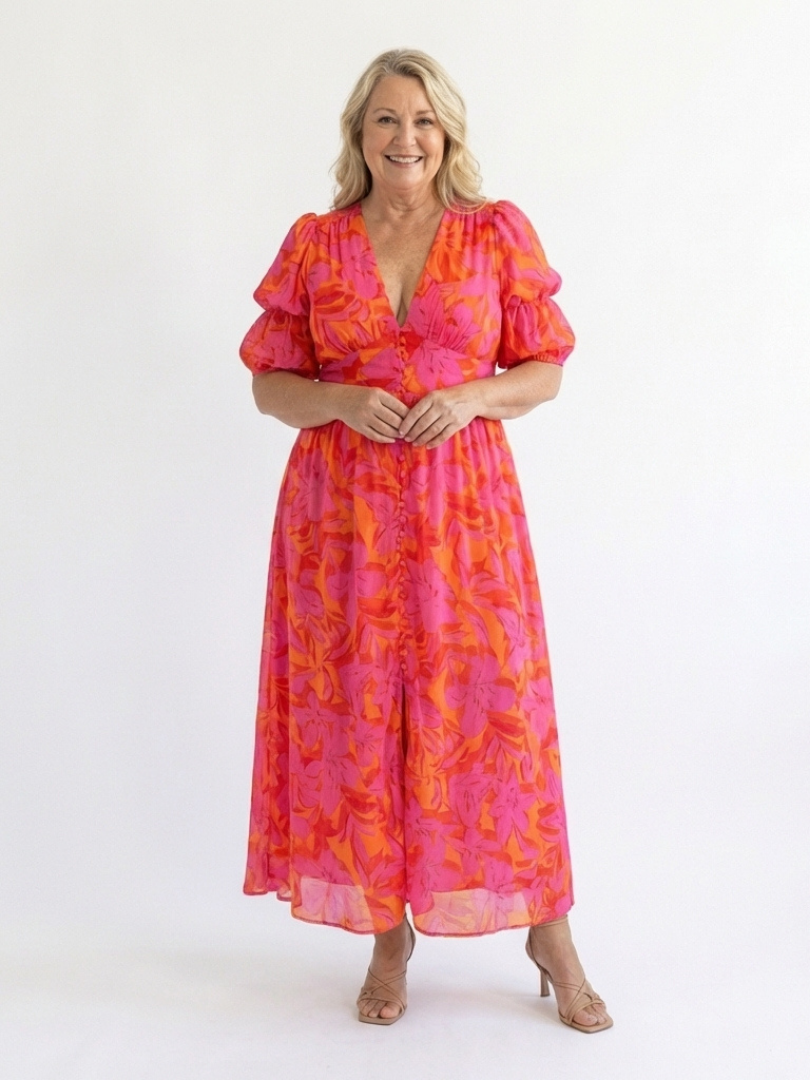 Lila™ | Chic Floral Midi Dress for Effortless Elegance
