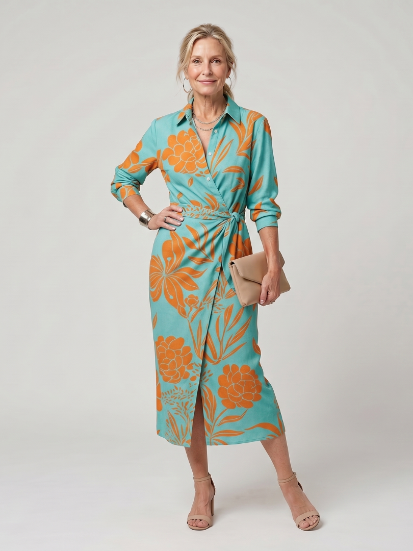 Imogen™ | Chic Stripe Midi Dress for Effortless Elegance