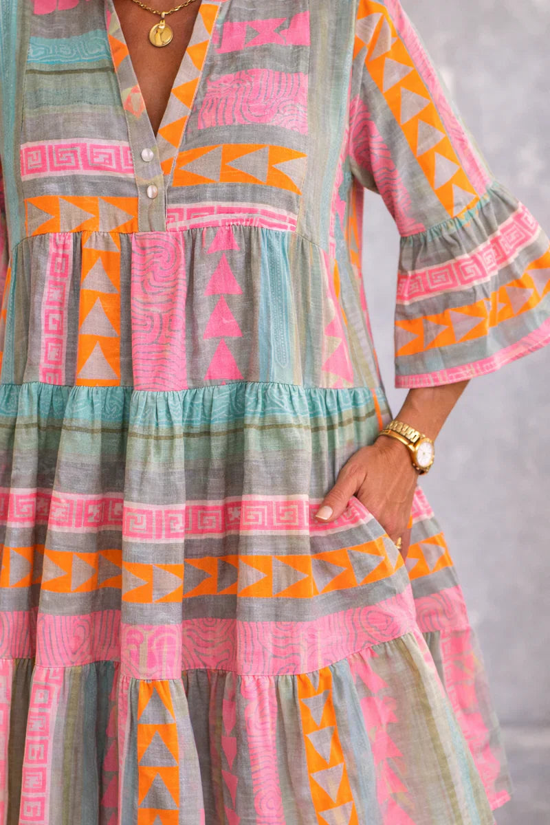 Lila™ | Vibrant Midi Dress for Effortless Style
