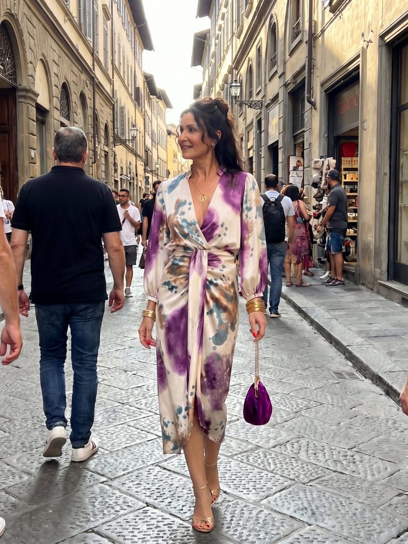 Cordelia™ | Chic Printed Midi Dress for Effortless Elegance