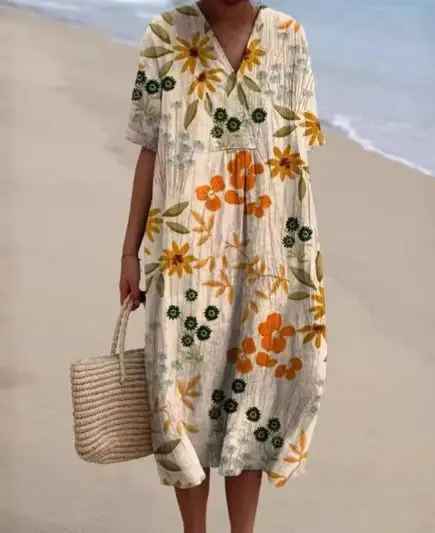 Lina™ | Timeless Floral Midi Dress for Grace