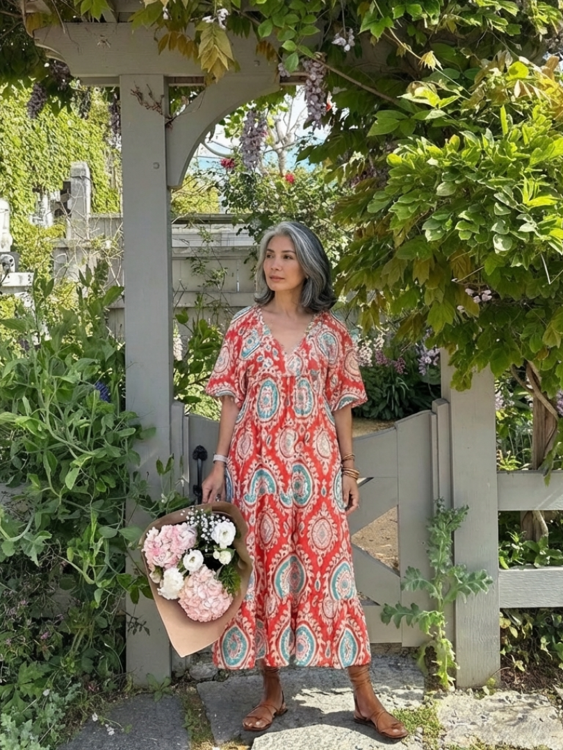 Lila™ | Chic Paisley Print Midi Dress for Effortless Elegance