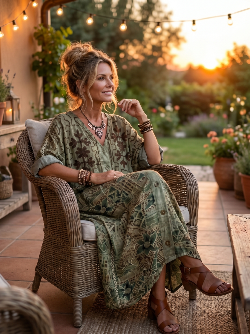 Lila™ | Chic Embroidered Midi Dress