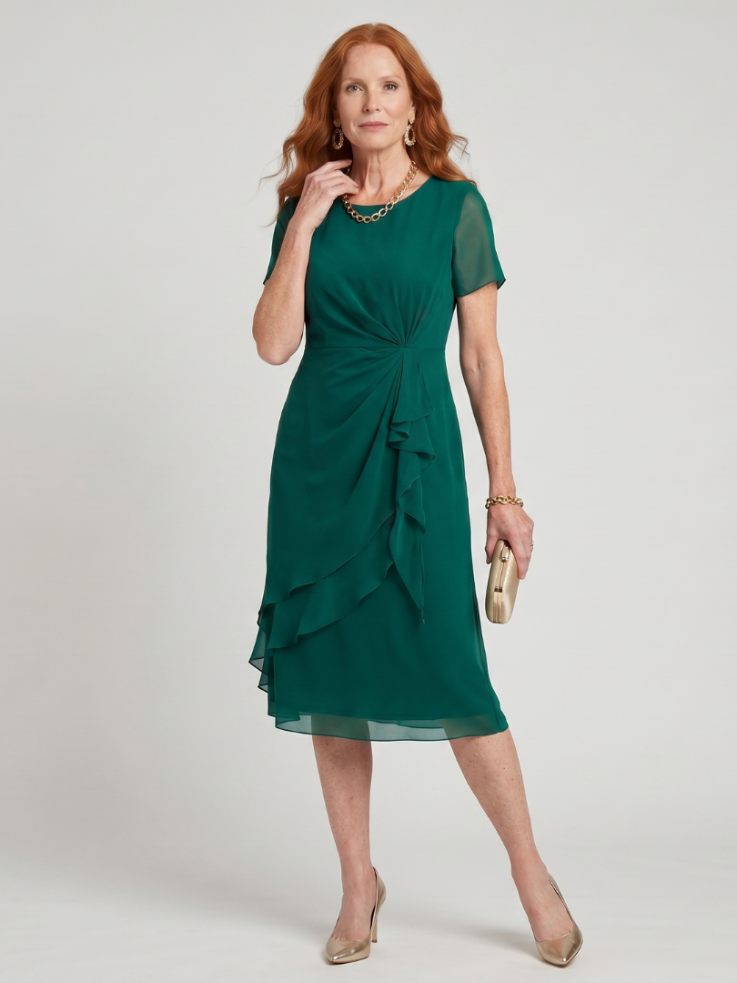 Elowen™ | Chic Midi Dress with Twisted Detail