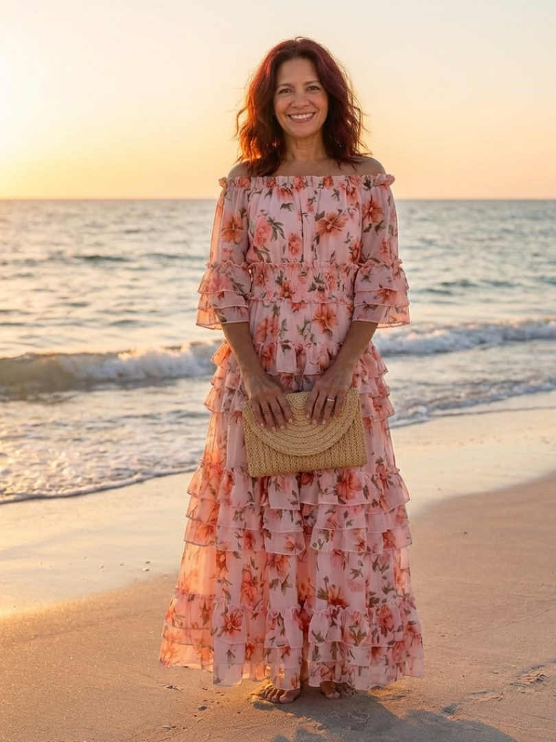 Rosalie™ | Romantic Off-Shoulder Floral Maxi Dress