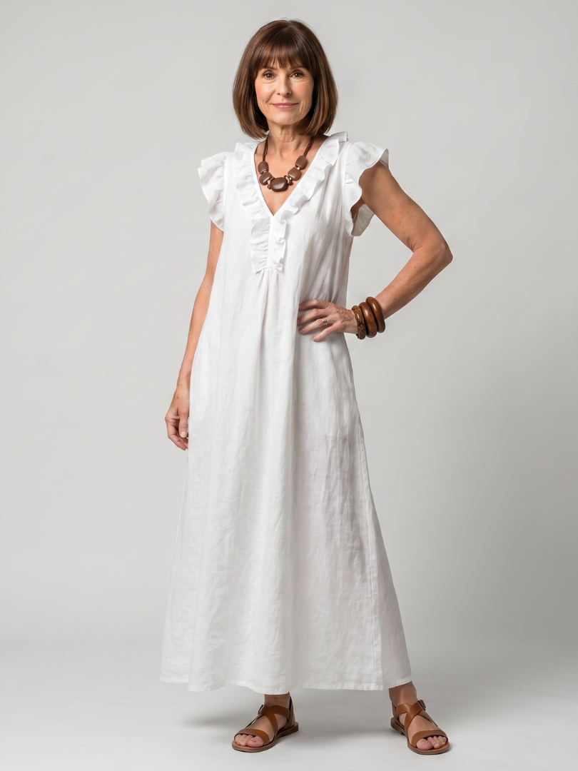 Lila™ | Chic Ruffle Midi Dress for Effortless Elegance