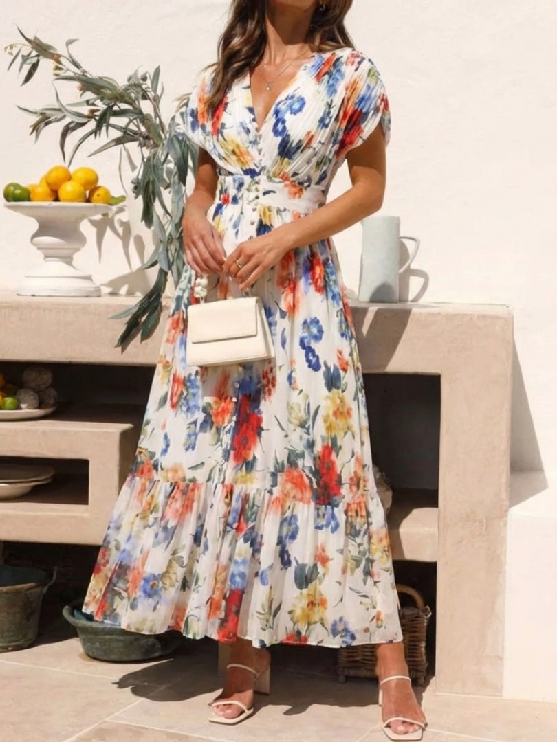 Savannah™ | Chic Pleated Midi Dress for Effortless Elegance