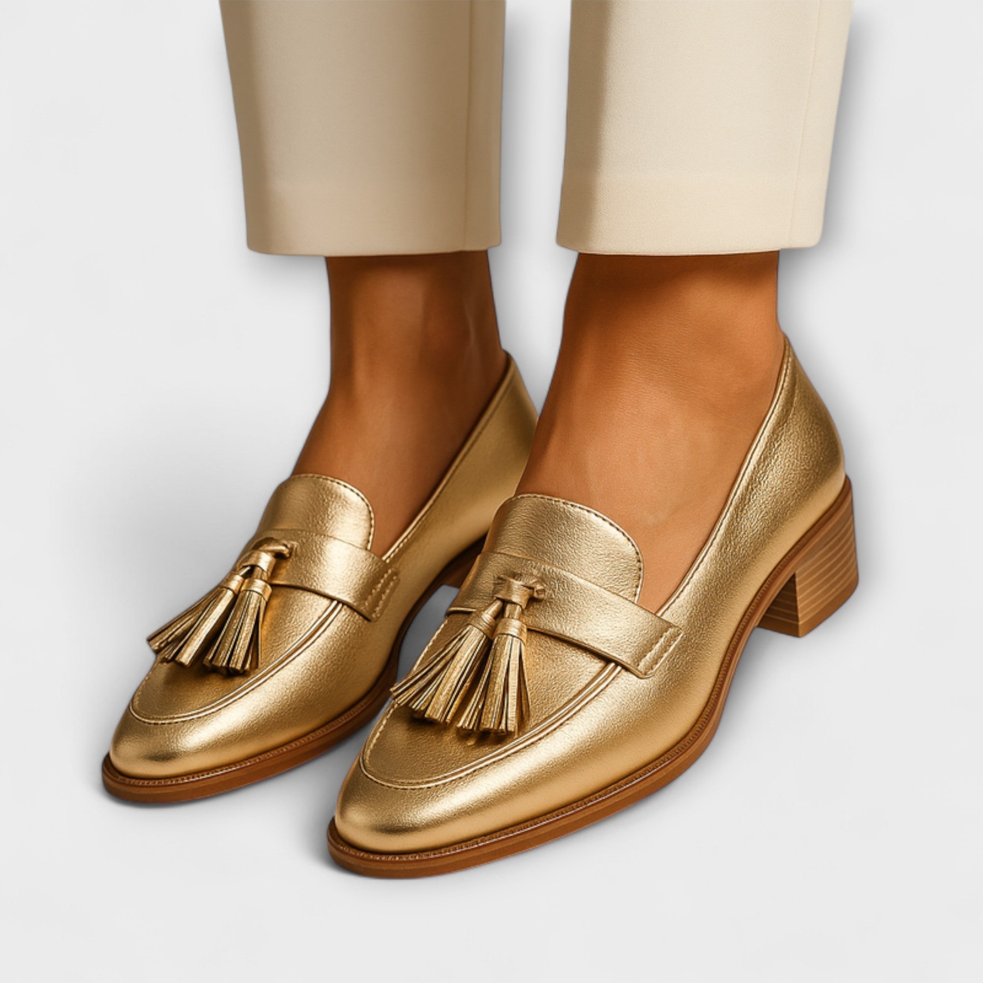 Celeste™ | Luxurious Gold Loafers for Elegance